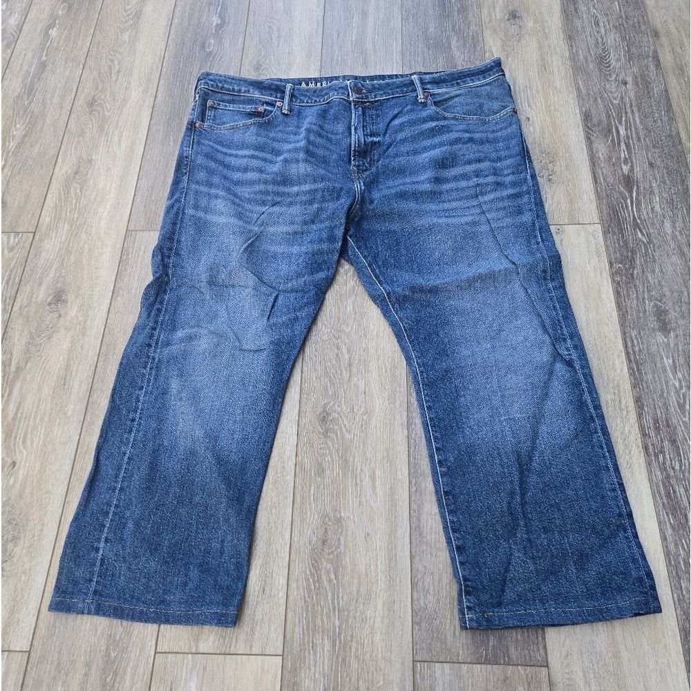 American Eagle Relaxed Straight Men's Denim Jeans Hemmed Short 40 X 25.5"